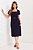 Vestido Midi Plus Size Azul Em Malha Stretch Acompanha Cinto Clamila - 10850 - Imagem 1
