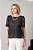 Blusa Preta Em Renda Guipir De Manga Curta E Decote Redondo - 3343 - Imagem 5