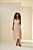 Vestido Assimétrico Nude Em Plano Jacquard Orgânico Acompanha Cinto Doce Trama - 105822 - Imagem 1