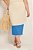 Saia Midi Plus Size Cru Com Barrado Azul Em Plano Tela Linên Lisamour - 202210 - Imagem 4