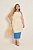 Saia Midi Plus Size Cru Com Barrado Azul Em Plano Tela Linên Lisamour - 202210 - Imagem 3