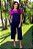 Conjunto Plus Size De Calça Pantacourt Azul E Blusa Listrada Em Malha - 63200980 - Imagem 1