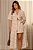 Conjunto De Chemise E Shorts Listrado De Cru E Nude Em Viscose Com Algodão - 3031 - Imagem 2