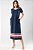 Vestido Plus Size Maxi Midi Azul Com Barra Listrada De Off White E Vermelho - 71200040 - Imagem 3