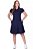 Vestido Azul Em Malha Cotton Com Gola Polo Em Retilínea Hapuk - 61988 - Imagem 1