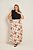 Saia Plus Size Maxi Midi Estampada Em Viscose Com Vivo Marrom Lisamour - 202221 - Imagem 2