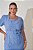 Vestido Plus Size Maxi Midi Azul Em Laise De Manga Curta E Acompanha Faixa - 42397 - Imagem 3