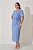 Vestido Plus Size Maxi Midi Azul Em Laise De Manga Curta E Acompanha Faixa - 42397 - Imagem 4