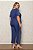 Conjunto Plus Size De Calça Azul Em Crepe Com Vivo E Pespontos Bege - 27318 - Imagem 2