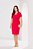 Vestido Vermelho Transpassado Com Detalhe De Fivela Orgânica Clamila - 10826 - Imagem 1