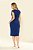 Vestido Azul Transpassado Sem Manga Em Malha Stretch Clamila - 10751 - Imagem 2