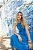 Vestido Longo Azul Em Chiffon Sem Manga E Acompanha Faixa Doce Trama - 105826 - Imagem 2