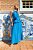 Vestido Longo Azul Em Chiffon Sem Manga E Acompanha Faixa Doce Trama - 105826 - Imagem 1