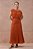 Vestido Longo Laranja Em Crepe Texturizado Com Saia Plissada P.A Concept - VE260045 - Imagem 1