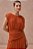 Vestido Longo Laranja Em Crepe Texturizado Com Saia Plissada P.A Concept - VE260045 - Imagem 3
