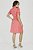 Vestido Plus Size  Chemise Coral Com Listra Branca Acompanha Cinto Nítido Jeans - 04137 - Imagem 2