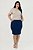 Saia Plus Size Jeans Com Bolsos Frontais E Traseiros Nítido Jeans - 04033 - Imagem 3