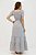 Vestido Longo Listrado De Off White E Azul Acompanha Cinto Cordão Nítido Jeans - 03999 - Imagem 2