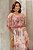Vestido Midi Estampa Floral Em Tule Com Babado E Acompanha Faixa Jany Pim - 6509 - Imagem 3