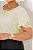 Blusa Plus Size Amarela Em Chiffon De Manga Curta Com Detalhe Em Guipir - 13547 - Imagem 2
