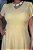 Vestido Midi Amarelo Com Nervuras Frontais De Manga Curta E Decote V - 42420 - Imagem 3