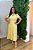 Vestido Midi Amarelo Com Nervuras Frontais De Manga Curta E Decote V - 42420 - Imagem 1