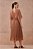 Vestido Midi Marrom Transpassado Em Crepe Plissado P.A Concept - 260050 - Imagem 2