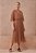 Vestido Midi Marrom Transpassado Em Crepe Plissado P.A Concept - 260050 - Imagem 1