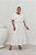 Vestido Plus Size Maxi Midi Off White Com Poá Bege Em Crepe - 42426 - Imagem 1