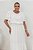 Vestido Plus Size Maxi Midi Off White Com Poá Bege Em Crepe - 42426 - Imagem 3