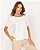 Blusa Plus Size Off White Em Viscose Com Poliamida De Manga Curta - 5210104 - Imagem 1