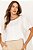 Blusa Plus Size Off White Em Viscose Com Poliamida De Manga Curta - 5210104 - Imagem 4