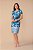 Vestido Com Estampa Azul E Off White Em Malha Stretch Clamila - 10761 - Imagem 1