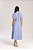 Vestido Chemise Midi 115 Cm Listrado De Azul E Off White Laura Rosa - 811130 - Imagem 2