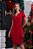 Vestido Vermelho Transpassado Com Drapeado E Amarração Clamila - 10509-2 - Imagem 2