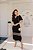 Vestido Maxi Midi Preto Com Recortes Cru Em Moletinho Montaria - 11347 - Imagem 1