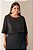 Blusa Plus Size Preta Com Paetê Frontal E Recortes Em Chiffon Vocco Plus - 69276 - Imagem 1