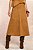 Saia Caramelo Midi Em Malha Suede Com Recortes Doce Trama - 106221 - Imagem 1