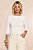 Blusa Off White Em Ribana Canelada De Manga 3/4 Doce Trama - 106199 - Imagem 1