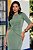 Vestido Maxi Midi Verde Drapeado Com Fivela Orgânica Tatá Martello - 6191 - Imagem 3