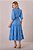 Vestido Maxi Midi Azul Transpassado Acompanha Cinto Tatá Martello - 5935 - Imagem 2