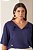 Blusa Plus Size Azul Em Viscopoly Com Amarração Frontal Vocco Plus - 69412 - Imagem 2