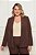 Blazer Plus Size Marrom Em Alfaiataria Com Botão Orgânico Dourado - 275132 - Imagem 3