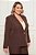 Blazer Plus Size Marrom Em Alfaiataria Com Botão Orgânico Dourado - 275132 - Imagem 5