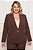 Blazer Plus Size Marrom Em Alfaiataria Com Botão Orgânico Dourado - 275132 - Imagem 1