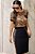 Conjunto De Saia Preta Com Recortes Em Animal Print Tatá Martello - 6829 - Imagem 2