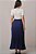 Saia Maxi Midi Azul Plissada Em Crepe Com Elástico Na Cintura Tatá Martello - 7121 - Imagem 4
