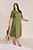 Vestido Midi Verde Em Viscose Mista De Manga 7/8 Com Martingale - 42376 - Imagem 2