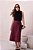Saia Maxi Midi Vinho Em Suede Evasê Com Detalhe De Recortes Clamila - 10902 - Imagem 1