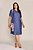 Vestido Azul Marinho Jeans Em Viscose Mista Com Botões Frontais - 42445 - Imagem 1